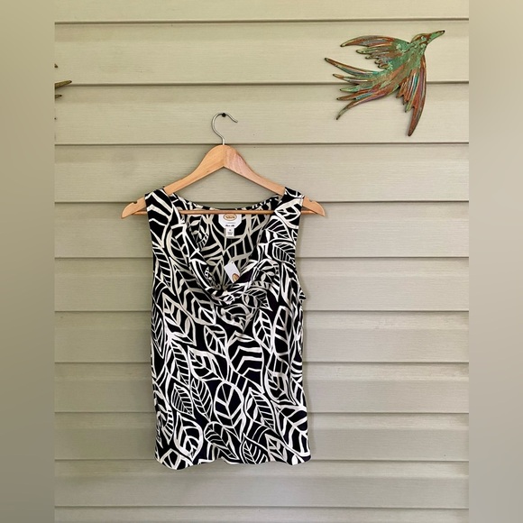 Vintage TALBOTS dead-stock NWT Pure Silk Blouse tropical sleeveless pretty sz 10 - Picture 11 of 13